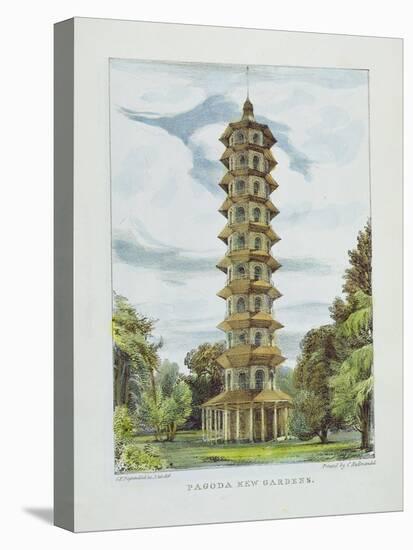 Pagoda, Kew Gardens, Plate 9 from 'Kew Gardens: a Series of Twenty-Four Drawings on Stone'-George Ernest Papendiek-Stretched Canvas