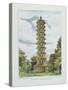 Pagoda, Kew Gardens, Plate 9 from 'Kew Gardens: a Series of Twenty-Four Drawings on Stone'-George Ernest Papendiek-Stretched Canvas