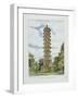 Pagoda, Kew Gardens, Plate 9 from 'Kew Gardens: a Series of Twenty-Four Drawings on Stone'-George Ernest Papendiek-Framed Giclee Print