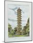 Pagoda, Kew Gardens, Plate 9 from 'Kew Gardens: a Series of Twenty-Four Drawings on Stone'-George Ernest Papendiek-Mounted Giclee Print