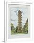 Pagoda, Kew Gardens, Plate 9 from 'Kew Gardens: a Series of Twenty-Four Drawings on Stone'-George Ernest Papendiek-Framed Giclee Print