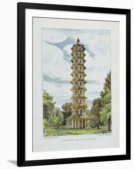 Pagoda, Kew Gardens, Plate 9 from 'Kew Gardens: a Series of Twenty-Four Drawings on Stone'-George Ernest Papendiek-Framed Giclee Print