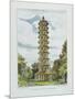 Pagoda, Kew Gardens, Plate 9 from 'Kew Gardens: a Series of Twenty-Four Drawings on Stone'-George Ernest Papendiek-Mounted Giclee Print