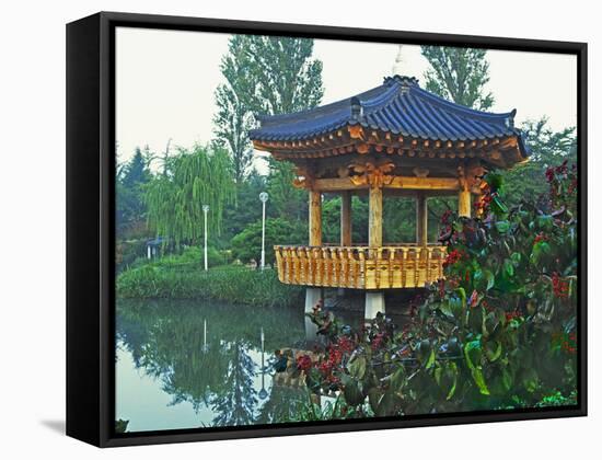 Pagoda Next to Lake and Park, Kyongju, South Korea-Dennis Flaherty-Framed Stretched Canvas