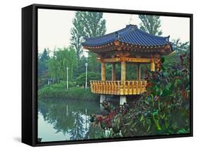 Pagoda Next to Lake and Park, Kyongju, South Korea-Dennis Flaherty-Framed Stretched Canvas