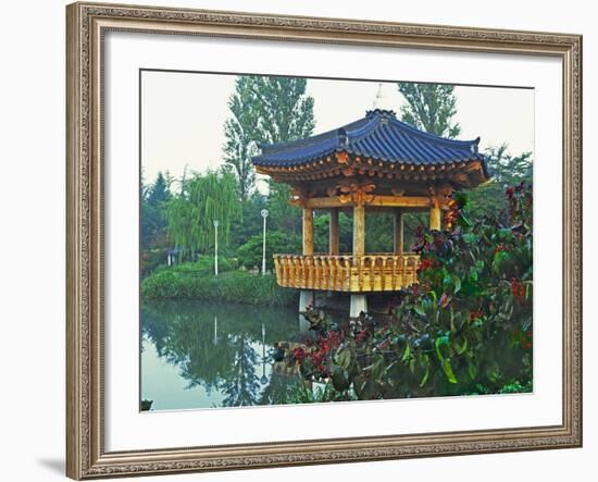 Pagoda Next to Lake and Park, Kyongju, South Korea-Dennis Flaherty-Framed Photographic Print