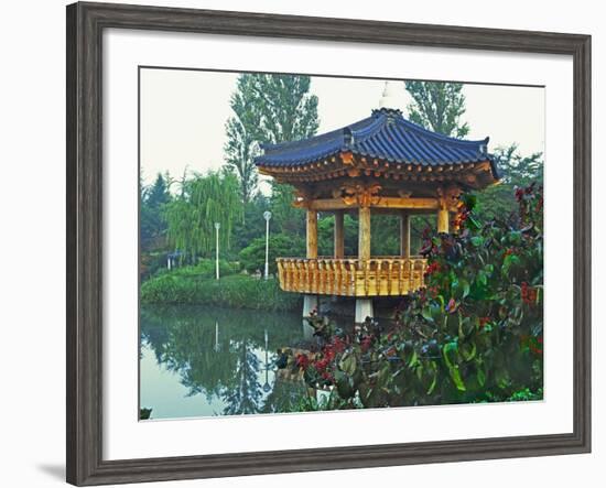 Pagoda Next to Lake and Park, Kyongju, South Korea-Dennis Flaherty-Framed Photographic Print