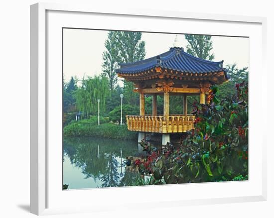 Pagoda Next to Lake and Park, Kyongju, South Korea-Dennis Flaherty-Framed Photographic Print