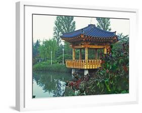 Pagoda Next to Lake and Park, Kyongju, South Korea-Dennis Flaherty-Framed Photographic Print