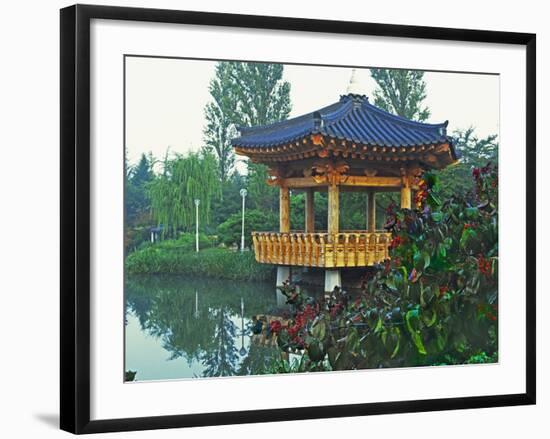 Pagoda Next to Lake and Park, Kyongju, South Korea-Dennis Flaherty-Framed Photographic Print