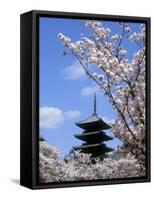 Pagoda of Ninnaji Temple and Cherry Blossoms-null-Framed Stretched Canvas