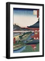 Pagoda of Zojoji, Akabane', from the Series 'One Hundred Views of Famous Places in Edo'-Utagawa Hiroshige-Framed Giclee Print