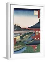 Pagoda of Zojoji, Akabane', from the Series 'One Hundred Views of Famous Places in Edo'-Utagawa Hiroshige-Framed Giclee Print