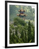 Pagoda on Hillside Outside Kunming, Kunming, Yunnan, China-Porteous Rod-Framed Photographic Print