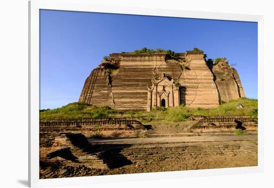 Pagoda (Paya) of Mingun Dated 19th Century, Mingun, around Mandalay, Myanmar (Burma), Asia-Nathalie Cuvelier-Framed Premium Photographic Print