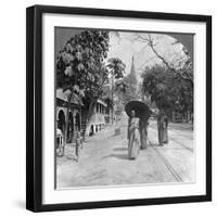 Pagoda Road to the Shwedagon Pagoda, Rangoon, Burma, 1908-null-Framed Photographic Print