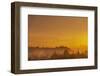 Pagoda spires at sunset, Mrauk U, Rakhine State, Myanmar (Burma)-Brian Graney-Framed Photographic Print