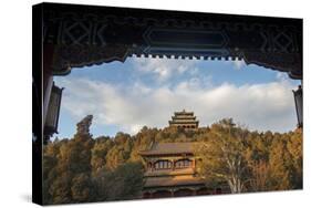 Pagodas and Jingshan Hill, Beijing, China, Asia-Andy Brandl-Stretched Canvas