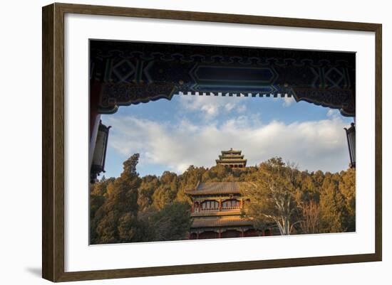 Pagodas and Jingshan Hill, Beijing, China, Asia-Andy Brandl-Framed Photographic Print