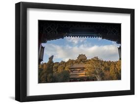 Pagodas and Jingshan Hill, Beijing, China, Asia-Andy Brandl-Framed Photographic Print