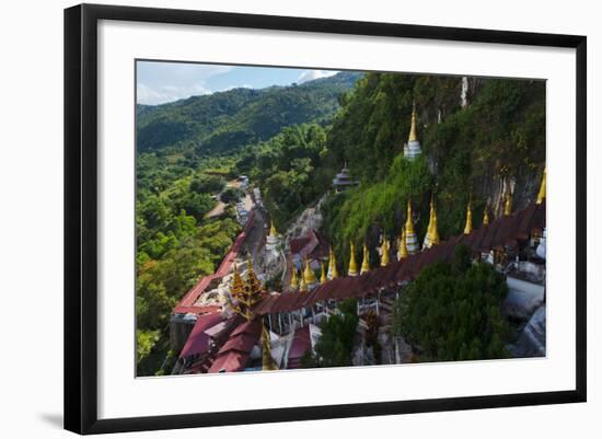 Pagodas and Stairs Leading to Pindaya Cave, Shan State, Myanmar-Keren Su-Framed Photographic Print