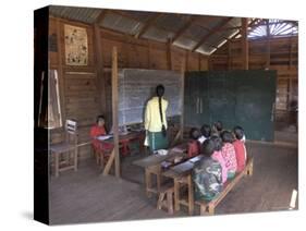 Pah Oh Minority Children in Local Village School, Pattap Poap Near Inle Lake, Shan State, Myanmar-Eitan Simanor-Stretched Canvas