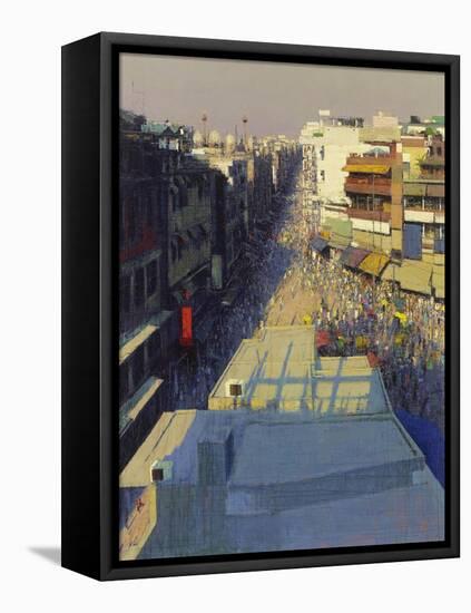 Paharganj Bazar, Delhi, 2017-Andrew Gifford-Framed Stretched Canvas