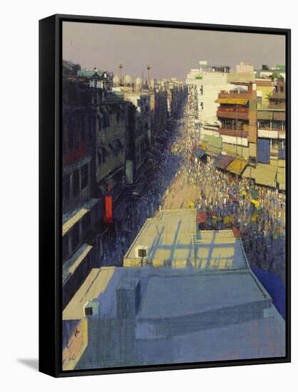 Paharganj Bazar, Delhi, 2017-Andrew Gifford-Framed Stretched Canvas