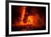 Pahoehoe lava flowing from Kilauea-David Fleetham-Framed Photographic Print