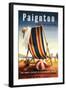 Paignton, England - British Railways Beach Chair and Ball Poster-Lantern Press-Framed Art Print