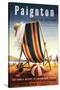 Paignton, England - British Railways Beach Chair and Ball Poster-Lantern Press-Stretched Canvas