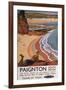 Paignton, England - British Railways Girl Looking over a Cliff Poster-Lantern Press-Framed Art Print