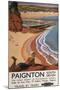 Paignton, England - British Railways Girl Looking over a Cliff Poster-Lantern Press-Mounted Art Print