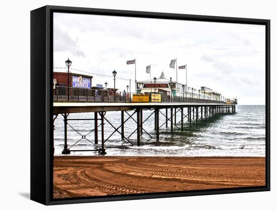 Paignton Pier-Toula Mavridou-Messer-Framed Stretched Canvas