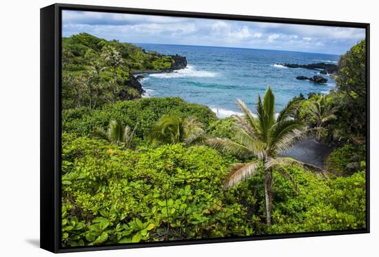 Pailoa Beach at the Waianapanapa State Park Along the Road to Hana-Michael Runkel-Framed Stretched Canvas