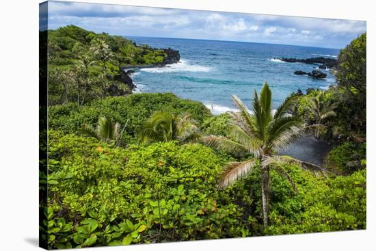 Pailoa Beach at the Waianapanapa State Park Along the Road to Hana-Michael Runkel-Stretched Canvas