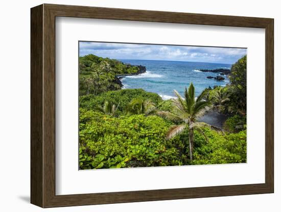 Pailoa Beach at the Waianapanapa State Park Along the Road to Hana-Michael Runkel-Framed Photographic Print