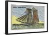 Paimpol Schooner, Breton Cod Fishing Boat, 19th Century-null-Framed Giclee Print