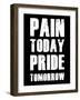 Pain Today Pride Tomorrow-null-Framed Art Print