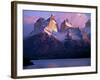 Paine Massif at Dawn, Seen across Lago Pehoe, Torres Del Paine National Park, Chile-John Warburton-lee-Framed Photographic Print