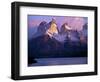 Paine Massif at Dawn, Seen across Lago Pehoe, Torres Del Paine National Park, Chile-John Warburton-lee-Framed Photographic Print