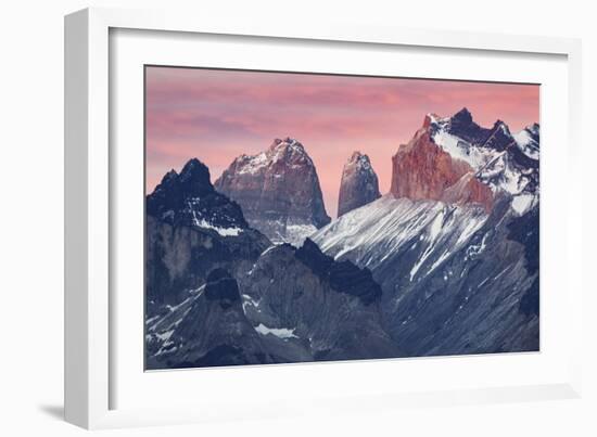 Paine Massif at sunset, Torres del Paine National Park, Chile, Patagonia-Adam Jones-Framed Photographic Print