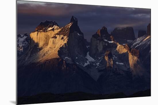 Paine Massif at sunset, Torres del Paine National Park, Chile, Patagonia-Adam Jones-Mounted Photographic Print
