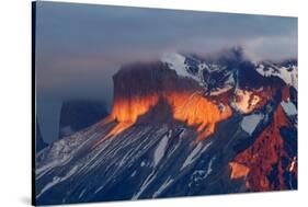 Paine Massif at sunset, Torres del Paine National Park, Chile, Patagonia-Adam Jones-Stretched Canvas