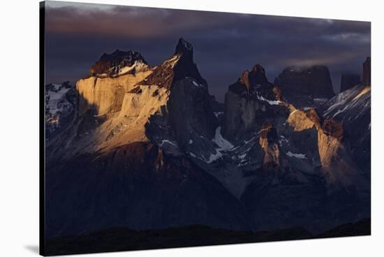 Paine Massif at sunset, Torres del Paine National Park, Chile, Patagonia-Adam Jones-Stretched Canvas