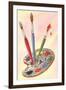 Paint Brushes and Palette-null-Framed Art Print