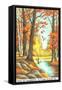 Paint by Numbers, Autumn Scene-Found Image Press-Framed Stretched Canvas