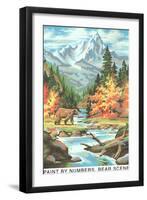 Paint by Numbers, Bear Scene-Found Image Press-Framed Giclee Print
