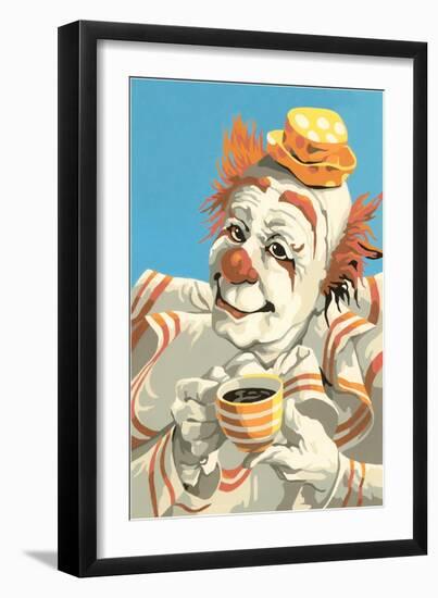 Paint by Numbers Coffee Clown-null-Framed Art Print