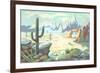 Paint by Numbers, Desert Scene-null-Framed Premium Giclee Print